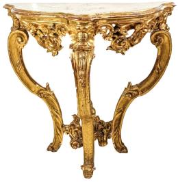 303 - CÓNSOLA DORADA DEL ÚLTIMO CUARTO DE SIGLO XIX