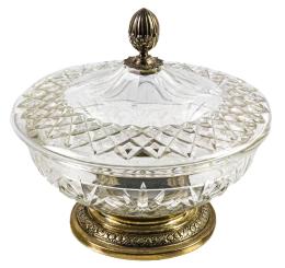 9 - BOMBONERA DE CRISTAL Y PLATA DE LA PRIMERA MITAD DEL S.XX