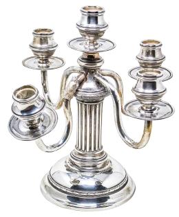 662 - CANDELABRO DE PLATA DE MEDIADOS DE S. XX