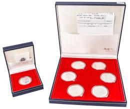 356 - COLECCIÓN DE SIETE MEDALLAS CONMEMORATIVAS DEL F.C. BARCELON