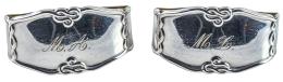 680 - DOS ARGOLLAS EN PLATA DE MEDIADOS DEL S.XX