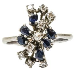 58 - ANILLO ROSETÓN CON ZAFIROS Y BRILLANTES