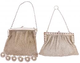 649 - BOLSO DE MALLA EN PLATA Y BOLSO DE MALLA EN METAL 