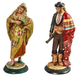 497 - PAREJA DE PERSONAJES GOYESCOS DE MEDIADOS DEL S.XX
