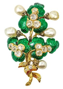 69 - BROCHE CON ESMALTE DE MEDIADOS DEL S.XIX