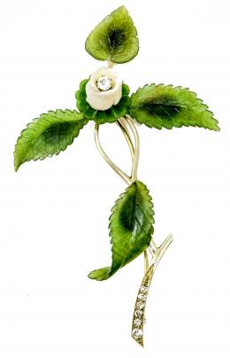 74 - BROCHE DE JADE DE LOS AÑOS 60