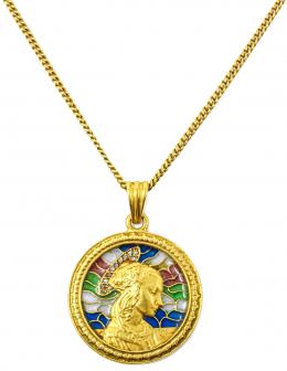 124 - MEDALLA DEVOCIONAL CON ESMALTES DE PPS. DEL S.XX