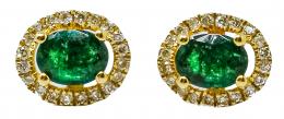 238 - PENDIENTES ROSETÓN CON ESMERALDAS Y BRILLANTES