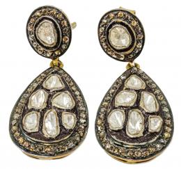217 - PENDIENTES DE PLATA CON DIAMANTES