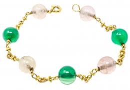 152 - PULSERA CON CUARZO ROSA Y CRISOPASA