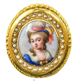 71 - BROCHE CON MINIATURA DEL S.XIX