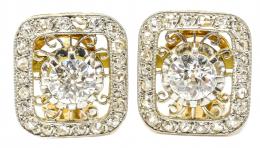 142 - PENDIENTES CON DIAMANTES DE PPS. DEL S.XX