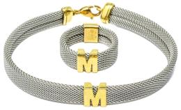 170 - PULSERA Y ANILLO "M" DE LOS AÑOS 90
