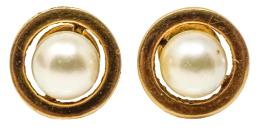 136 - PENDIENTES CON PERLA DE MEDIADOS S.XX