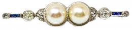 61 - BROCHE ART DECO CON PERLAS Y DIAMANTES