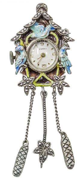 108 - BROCHE RELOJ DE DAMA EN PLATA