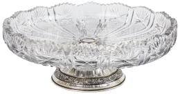 17 - CENTRO DE MESA EN CRISTAL Y PLATA DE MEDIADOS DEL S.XX