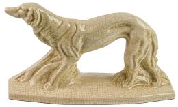 470 - FIGURA DE PERRO EN LOZA ESMALTADA DE MEDIADOS DEL S.XX