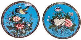 441 - PAREJA DE PLATOS JAPONESES EN ESMALTE DE FINALES DEL S.XIX