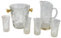 21 - CONJUNTO DE PIEZAS EN CRISTAL DE MEDIADOS DEL S.XX
