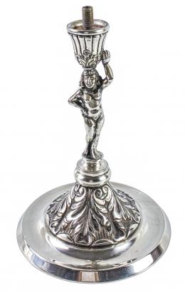663 - CANDELERO DE PLATA DE MEDIADOAS DE SIGLO XX