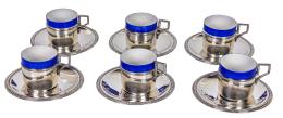 675 - CONJUNTO DE SEIS TAZAS CON PLATO 