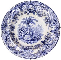 566 - PLATO DE LOZA INGLESA DEL SIGLO XIX