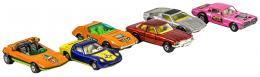 207 - SEIS COCHES DE JUGUETE DE LOS AÑOS 70