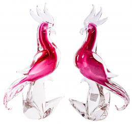 26 - DOS FIGURAS EN CRISTAL DE MURANO DEL ÚLTIMO CUARTO S.XX