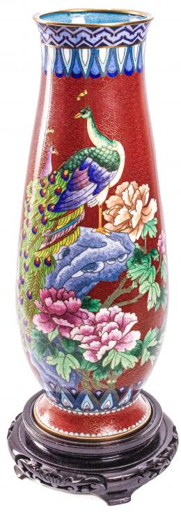 456 - JARRÓN ORIENTAL EN ESMALTE CLOISONÉ DEL ÚLTIMO CUARTO S.XX