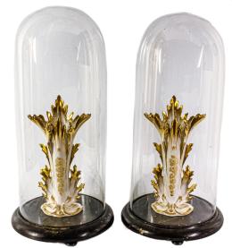 939 - PAREJA DE URNAS DE CRISTAL
