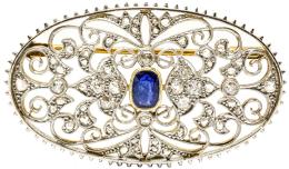 71 - BROCHE CON ZAFIRO DE PPS. DEL S.XX