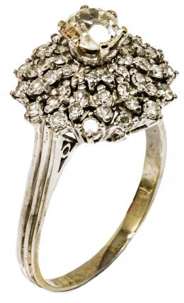 171 - SORTIJA ROSETÓN CON DIAMANTES DE LOS AÑOS 60