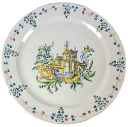445 - GRAN PLATO EN CERÁMICA ESTILO ALCORA DE MEDIADOS  S.XX
