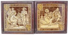 431 - DOS AZULEJOS INGLESES DE MEDIADOS DEL S.XX