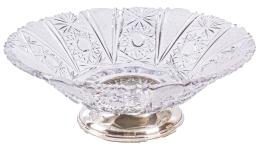 15 - CENTRO DE MESA EN CRISTAL Y PLATA DE MEDIADOS DEL S.XX