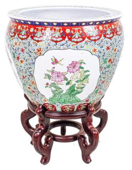 450 - JARDINERA PORCELANA CHINA CON PEANA