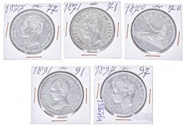 412 - CINCO MONEDAS DE PLATA