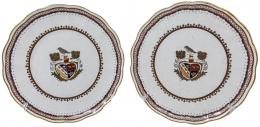 490 - PAREJA DE FUENTES EN PORCELANA DEL ÚLTIMO CUARTO DEL S.XX