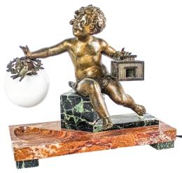 235 - LÁMPARA DE SOBREMESA CON ESCULTURA "ART NOUVEAU"