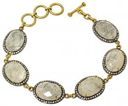 259 - PULSERA CON CUARZOS RUTILADOS
