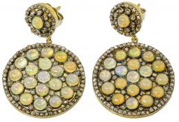 202 - PENDIENTES CON ÓPALOS Y DIAMANTES