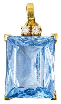 112 - COLGANTE CON ESPINELA AZUL Y BRILLANTES