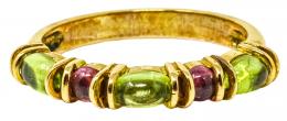 30 - ANILLO CON OLIVINAS Y AMATISTAS