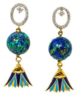 201 - PENDIENTES CON ESMALTES Y BRILLANTES