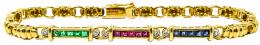 258 - PULSERA CON BRILLANTES Y ESMERALDAS
