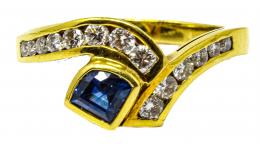 35 - ANILLO CON ZAFIRO Y BRILLANTES
