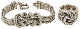 295 - PULSERA Y ANILLO CON NUDOS DE PLATA