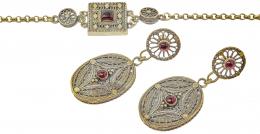 253 - PENDIENTES Y PULSERA ESTILO ANTIGUO