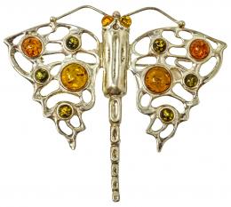 83 - BROCHE MARIPOSA CON ÁMBAR